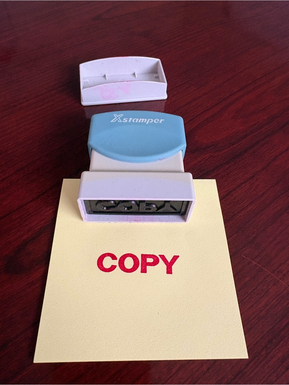 Blue and White Self-Inking COPY Stamp